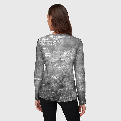 Женский лонгслив Злой волк на сером фоне / 3D-принт – фото 4