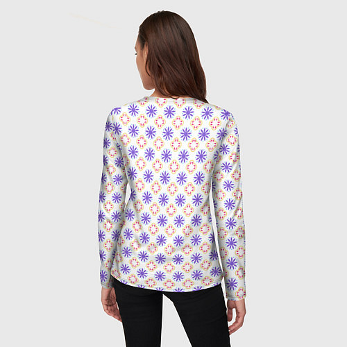 Женский лонгслив Красивый узор цветочки / 3D-принт – фото 4