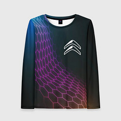 Лонгслив женский Citroen neon hexagon, цвет: 3D-принт