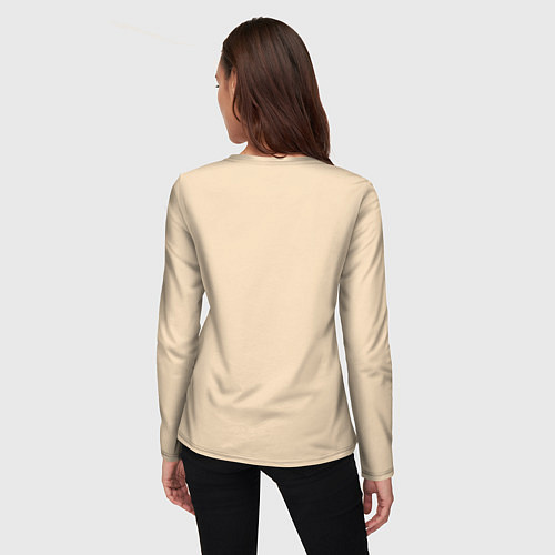 Женский лонгслив Прикольная чёрная кошечка - нейросеть / 3D-принт – фото 4