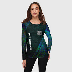Лонгслив женский Bayer 04 glitch blue, цвет: 3D-принт — фото 2