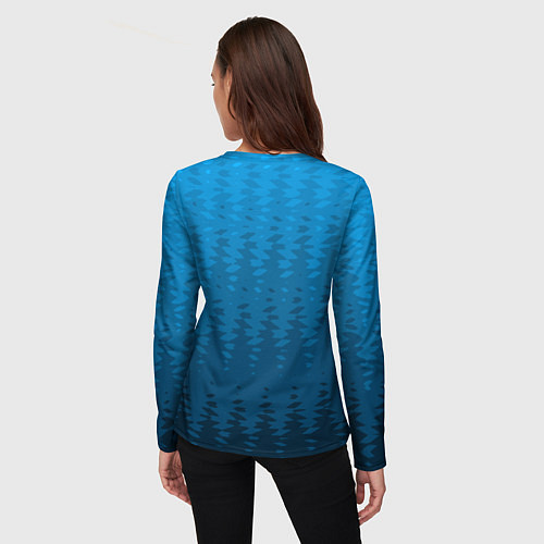 Женский лонгслив Синий абтрактный градиент / 3D-принт – фото 4