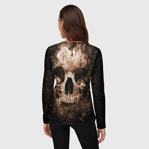 Женский лонгслив Wood skull / 3D-принт – фото 4