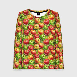 Лонгслив женский Ароматные сочные яблоки, цвет: 3D-принт