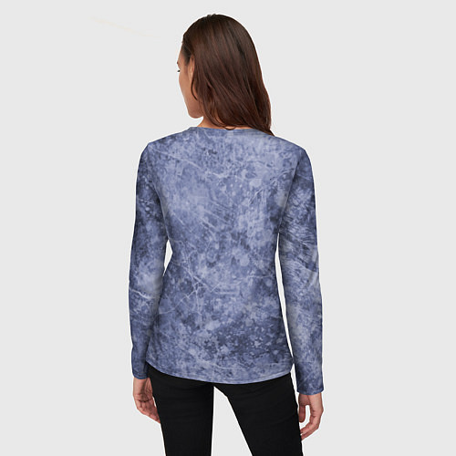 Женский лонгслив Абстракция - синий лёд / 3D-принт – фото 4