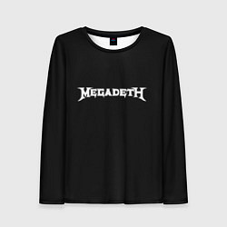 Лонгслив женский Megadeth logo white, цвет: 3D-принт