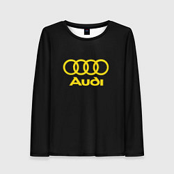 Лонгслив женский Audi logo yellow, цвет: 3D-принт