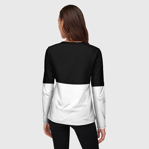 Женский лонгслив Белвый верх чёрный низ / 3D-принт – фото 4