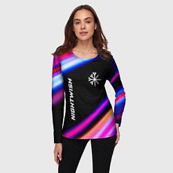 Лонгслив женский Nightwish neon rock lights, цвет: 3D-принт — фото 2