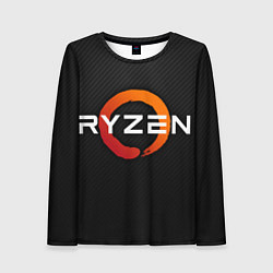 Женский лонгслив AMD ryzen logo carbon black