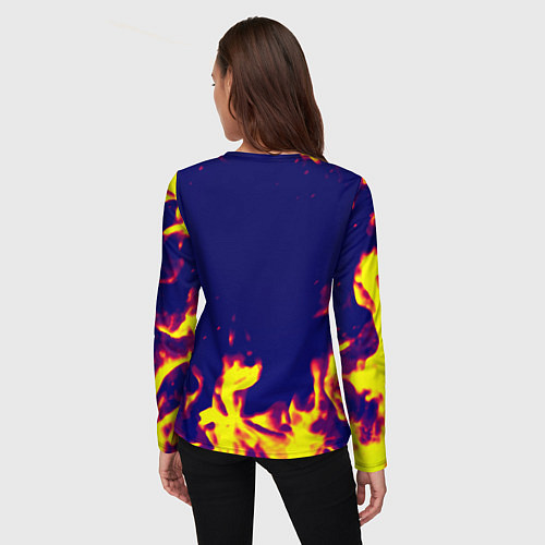 Женский лонгслив Horizon zero dawn flame yellow / 3D-принт – фото 4