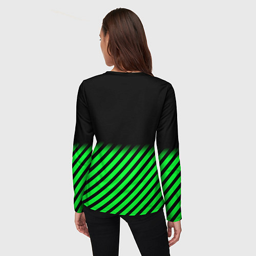 Женский лонгслив Xbox line green / 3D-принт – фото 4
