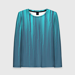 Лонгслив женский Абстракция вертикальные линии, цвет: 3D-принт