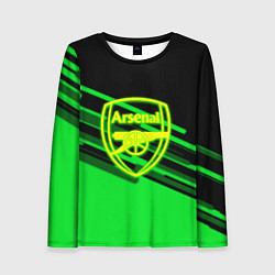 Лонгслив женский Arsenal geometry line green, цвет: 3D-принт
