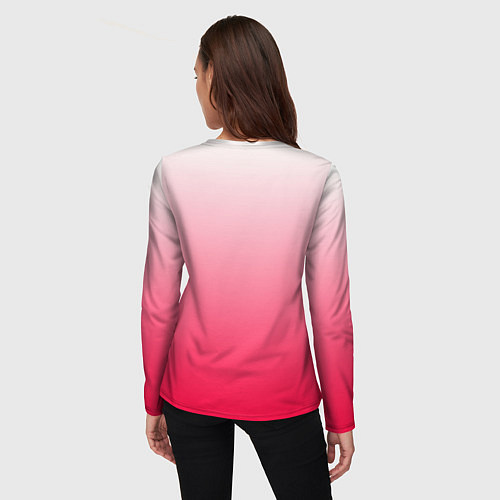Женский лонгслив Розовый градиент / 3D-принт – фото 4
