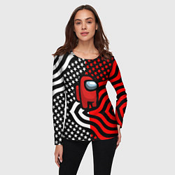 Лонгслив женский Among us usa style, цвет: 3D-принт — фото 2