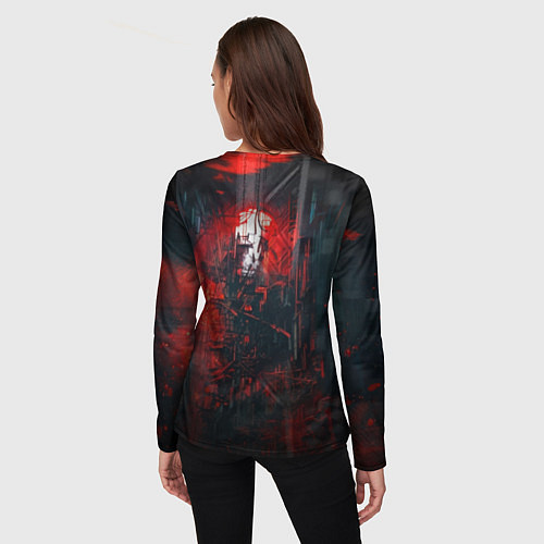 Женский лонгслив Зловещий демонический киборг-скелетор / 3D-принт – фото 4