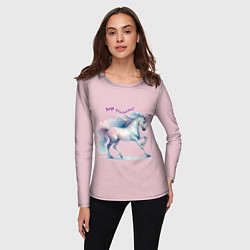 Лонгслив женский Чаруй реальность на розовом, цвет: 3D-принт — фото 2