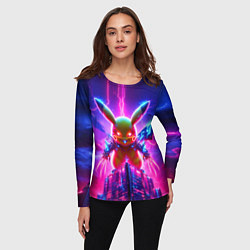 Лонгслив женский Neon horror - cyber Pikachu, цвет: 3D-принт — фото 2