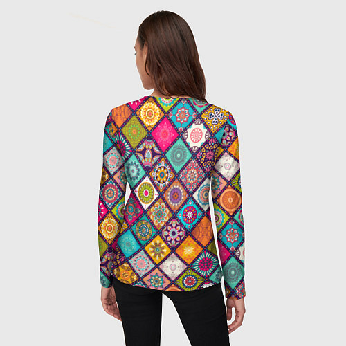 Женский лонгслив Этника стайл / 3D-принт – фото 4