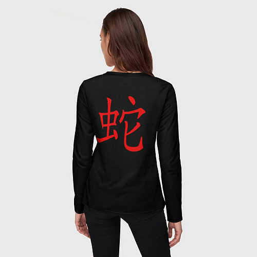 Женский лонгслив Королевская кобра в ретро стиле / 3D-принт – фото 4