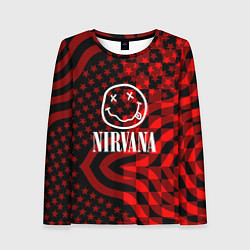 Лонгслив женский Nirvana star pattern, цвет: 3D-принт