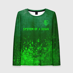 Лонгслив женский System of a Down - green gradient посередине, цвет: 3D-принт