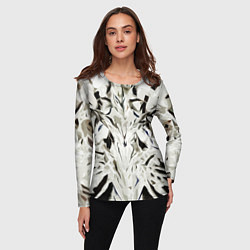 Лонгслив женский Black and white abstraction, цвет: 3D-принт — фото 2