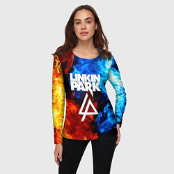 Лонгслив женский Linkin park битва огней, цвет: 3D-принт — фото 2
