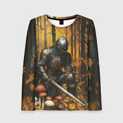 Женский лонгслив Воин в осеннем лесу