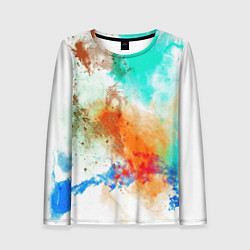 Лонгслив женский Штрихи красок цветные, цвет: 3D-принт