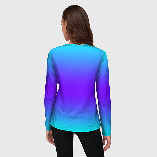 Женский лонгслив Неоновый градиент текстура / 3D-принт – фото 4