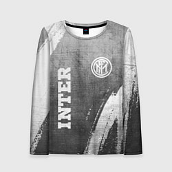 Лонгслив женский Inter - grey gradient вертикально, цвет: 3D-принт