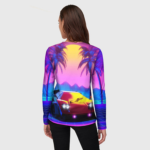 Женский лонгслив Vice city retro wave Lambo / 3D-принт – фото 4