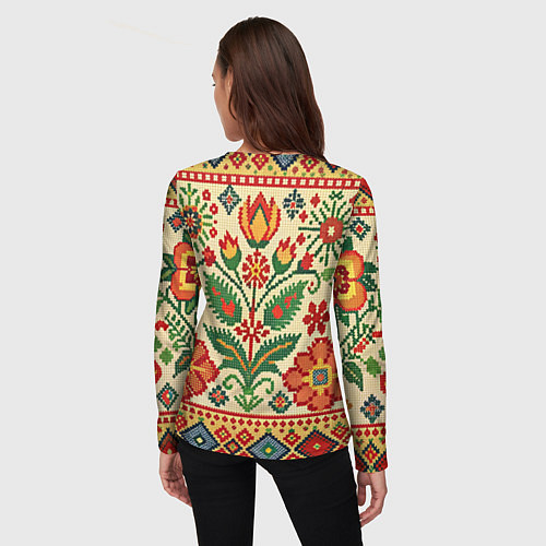 Женский лонгслив Славянский узор и орнамент / 3D-принт – фото 4