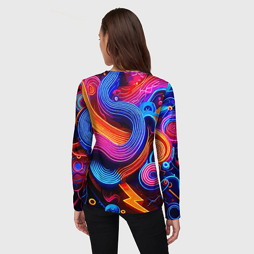 Женский лонгслив Colourful abstraction - Milano / 3D-принт – фото 4