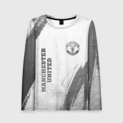 Лонгслив женский Manchester United - white gradient вертикально, цвет: 3D-принт