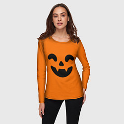 Лонгслив женский Весёлая тыква верх, цвет: 3D-принт — фото 2