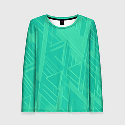 Женский лонгслив Мятный зелёный однотонный геометричный
