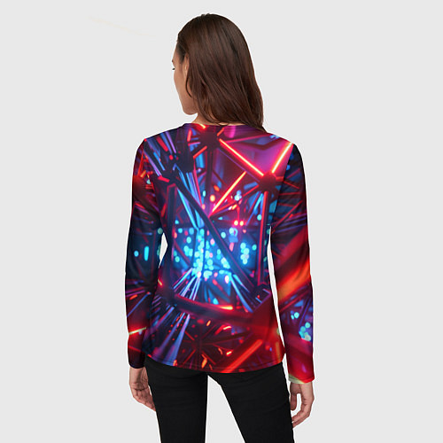 Женский лонгслив Неоновые трубки / 3D-принт – фото 4