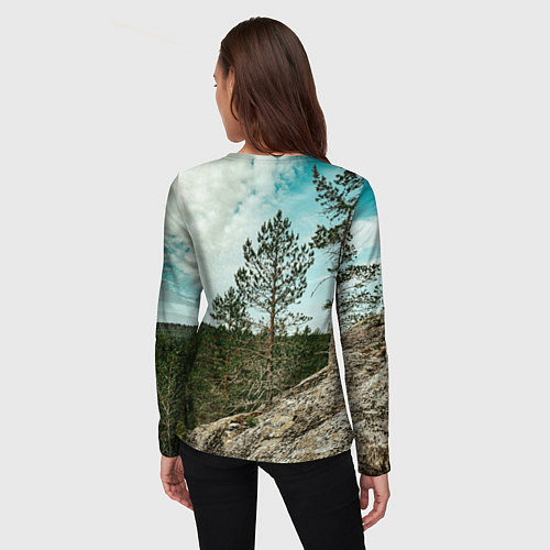 Женский лонгслив Природа Карелии / 3D-принт – фото 4