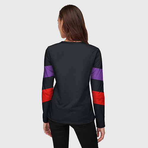 Женский лонгслив Ретро текстура 90-х спортивная / 3D-принт – фото 4