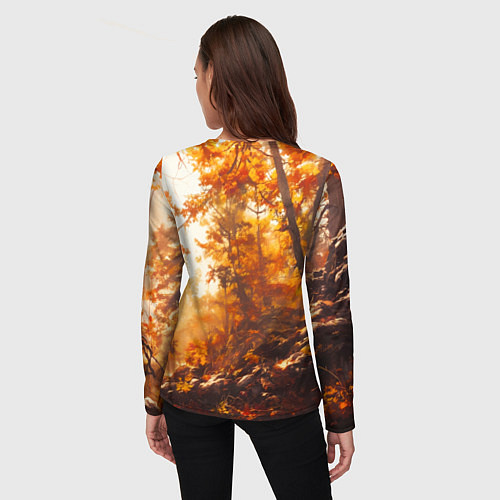 Женский лонгслив Волк на привале / 3D-принт – фото 4