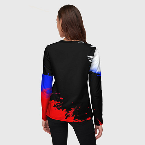 Женский лонгслив Триколор Россия герб / 3D-принт – фото 4