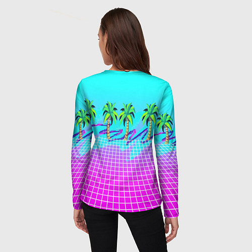 Женский лонгслив Vice city tropic collection / 3D-принт – фото 4