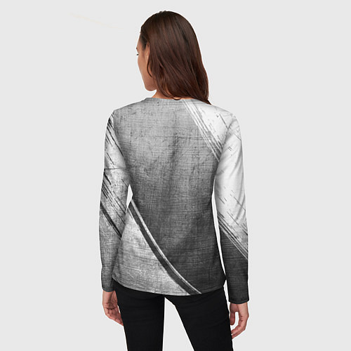 Женский лонгслив Manowar - grey gradient вертикально / 3D-принт – фото 4