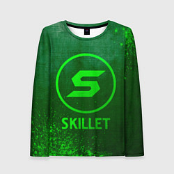 Лонгслив женский Skillet - green gradient, цвет: 3D-принт