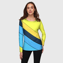 Лонгслив женский Геометрия полосы спорт, цвет: 3D-принт — фото 2