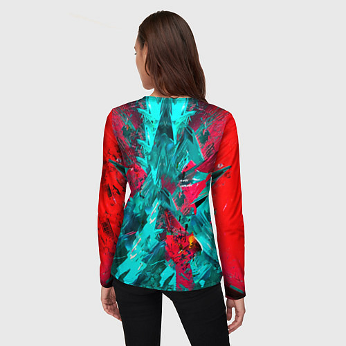 Женский лонгслив Электрогитара в красках / 3D-принт – фото 4