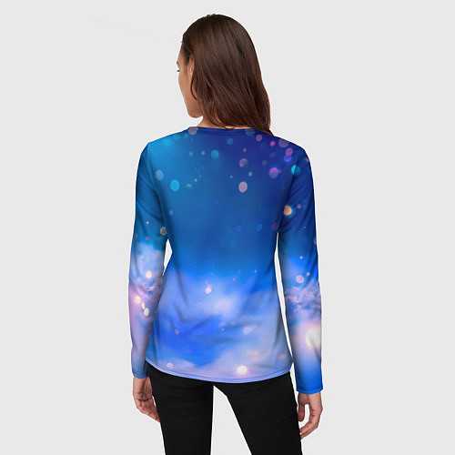 Женский лонгслив Новогодняя змейка с подарком / 3D-принт – фото 4